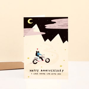 Verjaardagskaart motorrijders | Liefdeskaart | Huwelijksverjaardag | Jubileumkaarten | Motorkaart | Romantisch stel | Alternatieve verjaardag