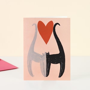 Biglietto d'amore per gatti / Anniversario / San Valentino / Biglietto con gatto carino / Biglietto per amanti dei gatti / Matrimonio / Fidanzamento / Adoro i gatti / Biglietto per il coniuge / Gatto nero