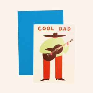 Cool Dad Card Father's Day Dad Birthday Card Cowboy Guitarist Guitar Country Western Card Cowboy Dad Musician Dad Music image 3
