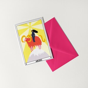 Tarot Widder Geburtstagskarte | Horoskop | Sternzeichen Geburtstagskarte | Sternzeichen Karte