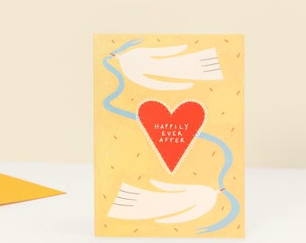Happy Ever After Hochzeitskarte, Glückwunschkarte für glückliches Paar, Verlobung, Ehe