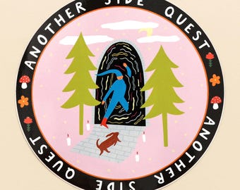 Noch ein Side Quest Sticker, Adventure Badge Portal Design, TTRPG DnD RPG Vibes, Fantasy Gamer, Junk Journal Deco