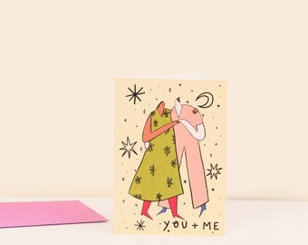 Biglietto d'amore per te e me, donna + donna / LGBTQ+ / Anniversario / San Valentino / Biglietto per la fidanzata / Biglietto per la moglie / Ballo / Luna