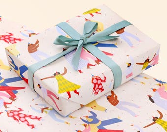 Party People Geschenkpapier, buntes Geburtstagsgeschenkpapier, festliches Konfetti-Muster, lustige Partyverpackung
