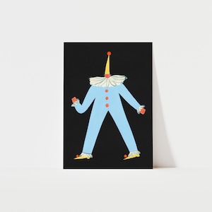 Robin Circus Art Print | Character | Nursery Wall Art | French Clown Print | Circus Performer Illustration | Circus Themed Children&#39;s Room