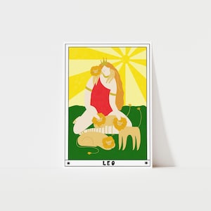 Tarot Leo Art Print | Horoscope Print | Celestial Art | Leo Star Sign Print