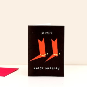 Cowboy Boots Birthday Card | Cowgirl Card | Happy Birthday | Western Birthday Card | Birthday Card With Western Theme | Red Cowboy Boots