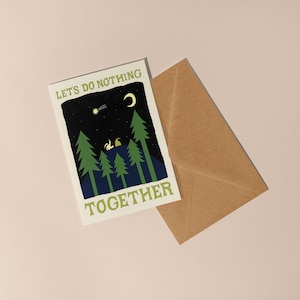 Tarjeta No hagamos nada juntos / Tarjeta de amor / Día de San Valentín / Tarjeta de amor por la naturaleza / Tarjeta de observación de estrellas