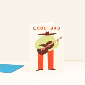 Cool Dad Card Father's Day Dad Birthday Card Cowboy Guitarist Guitar Country Western Card Cowboy Dad Musician Dad Music image 1