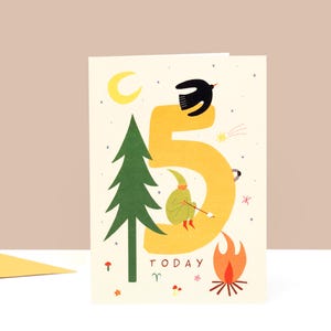 d'anniversaire de 5 ans | carte numérique | Carte d'anniversaire pour enfants | Carte d'anniversaire de cinq ans | Carte d'anniversaire unisexe pour enfants
