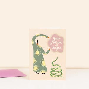 Tarjeta de felicitación "Tu futuro es brillante" / Graduación / Nuevo trabajo / Ánimo / Afirmación positiva / Magia / Buena fortuna / Motivación
