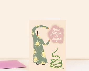 Your Future Is Bright Greeting Card | Graduation | New Job | Encouragement | Positive Affirmation | Magic | Good Fortune | Motivational