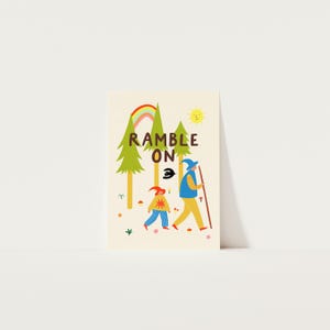 Ramble On Art Print, Hiking Wall Art, Nature Typography Print, Forest Walk Giclée Print