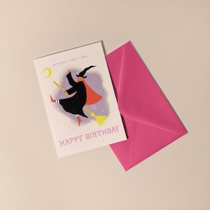 Les sorcières ne vieillissent pas carte d'anniversaire | carte folklorique | carte femme | Carte d'anniversaire sorcière