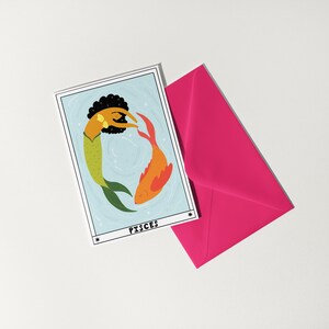 Tarot Fische Geburtstagskarte | Horoskop | Sternzeichen Geburtstagskarte | Sternzeichen Karte