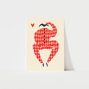 Harlequin Art Print | Circus Wall Art | Nursery Decor | Circus Clown Art | Character Illustration | Children's Wall Art | Circus Home Decor