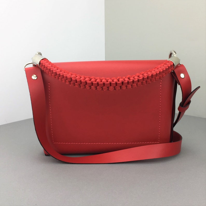Red Leather Handbag Handmade Leather Purse Small Leather Etsy