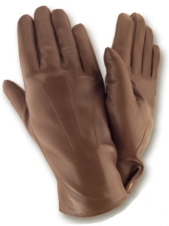 mens brown leather driving gloves