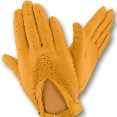 Yellow Gloves Ladies Leather Gloves Driving Gloves Yellow Etsy