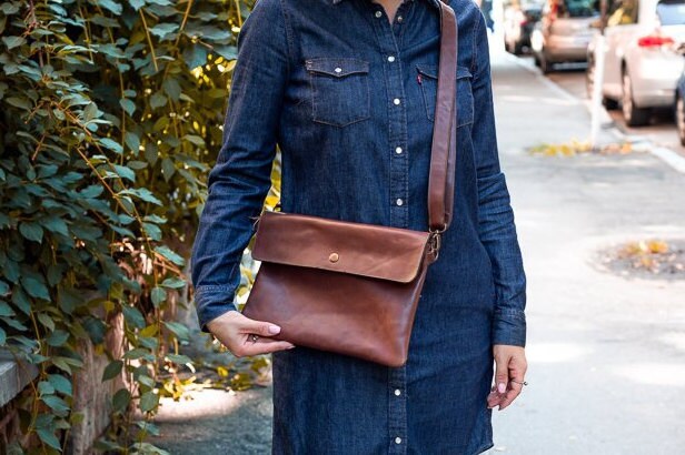 Womens Crossbody Bag Brown Leather Shoulder Bag Brown Clutch - Etsy