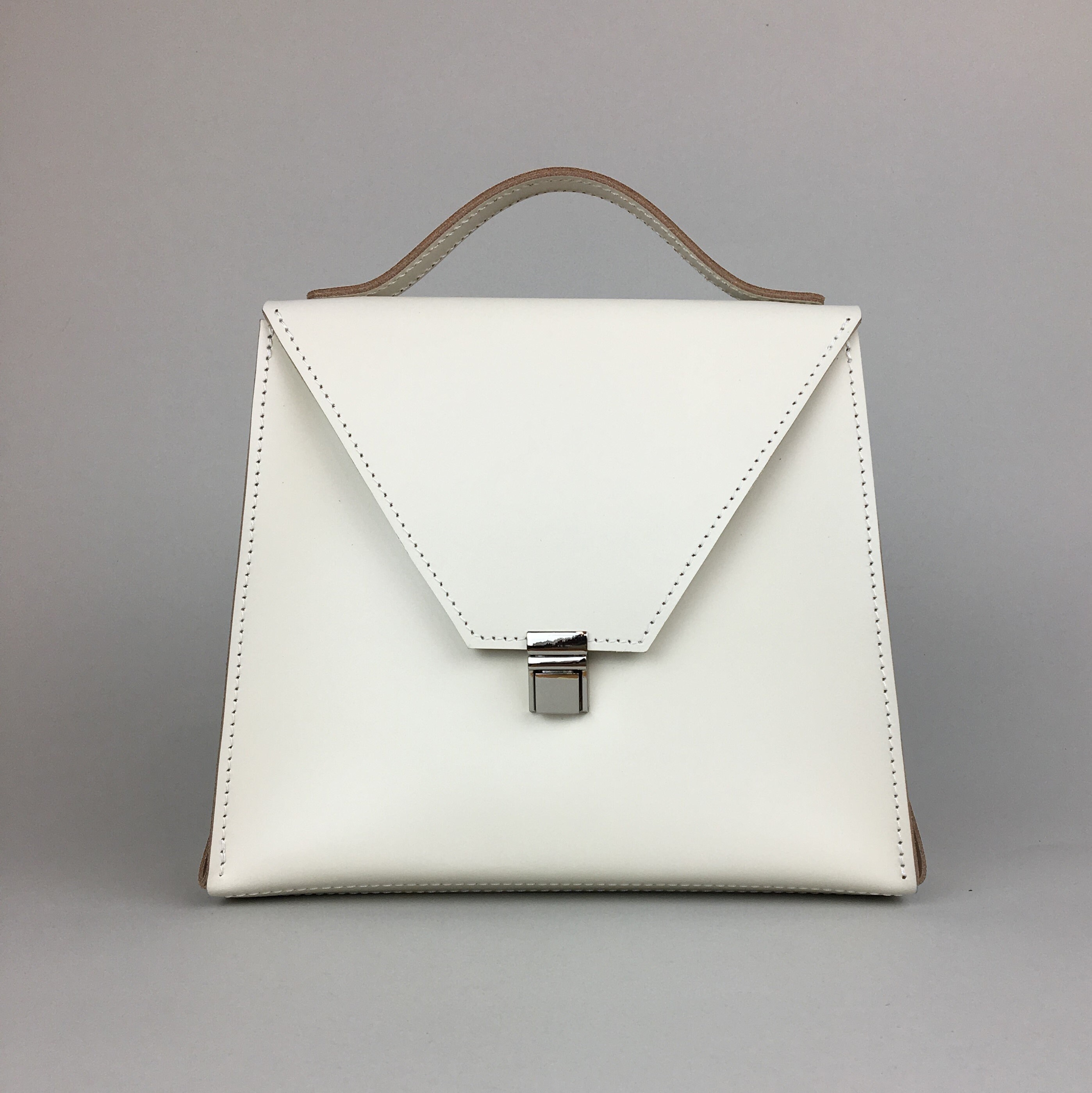 white leather pocketbook