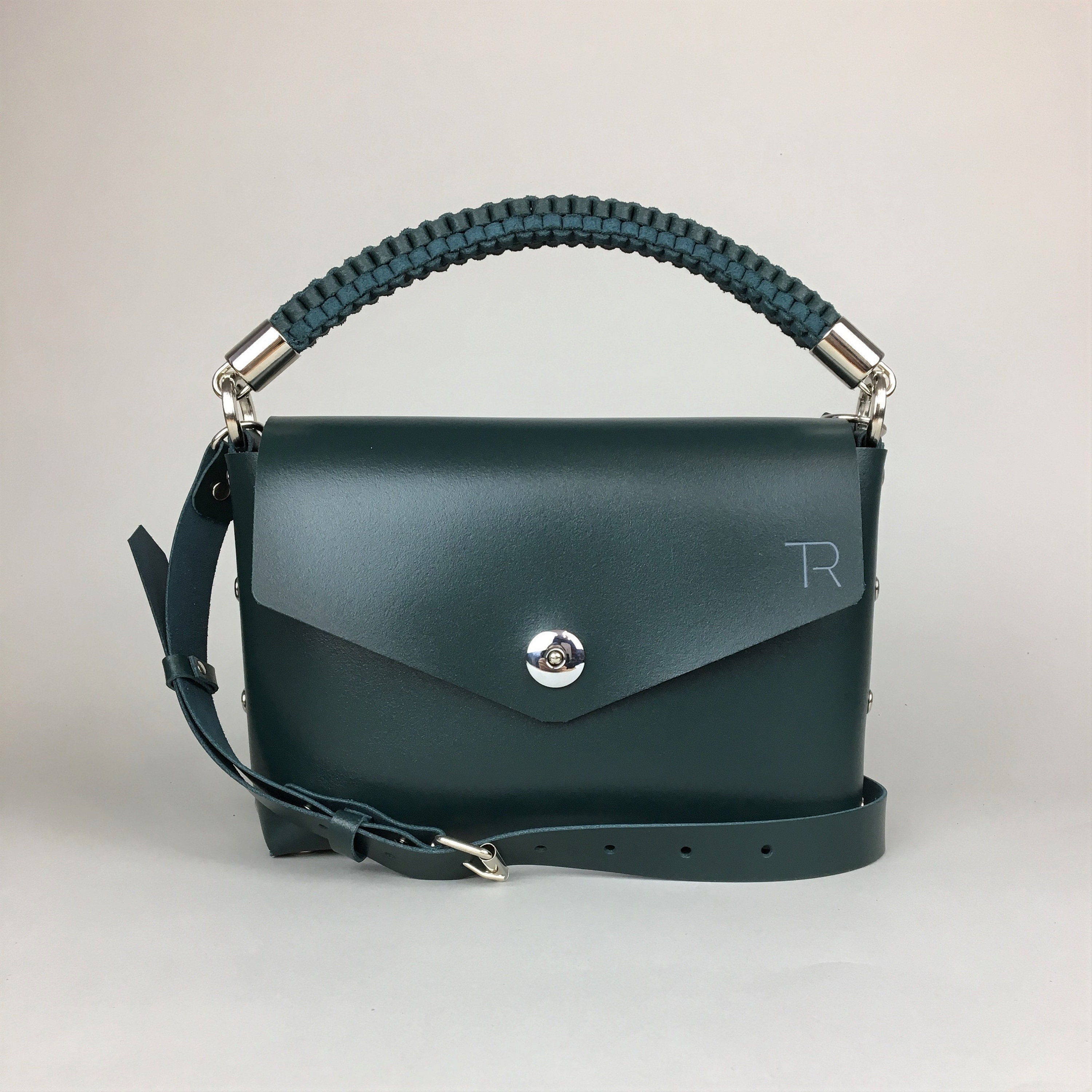 Green Leather Crossbody Bag Handmade Leather Purse Leather Etsy