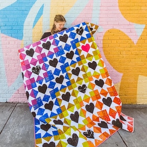 Hearts and Stars Quilt Pattern: Throw Size (PDF Only) | Amy Lollis