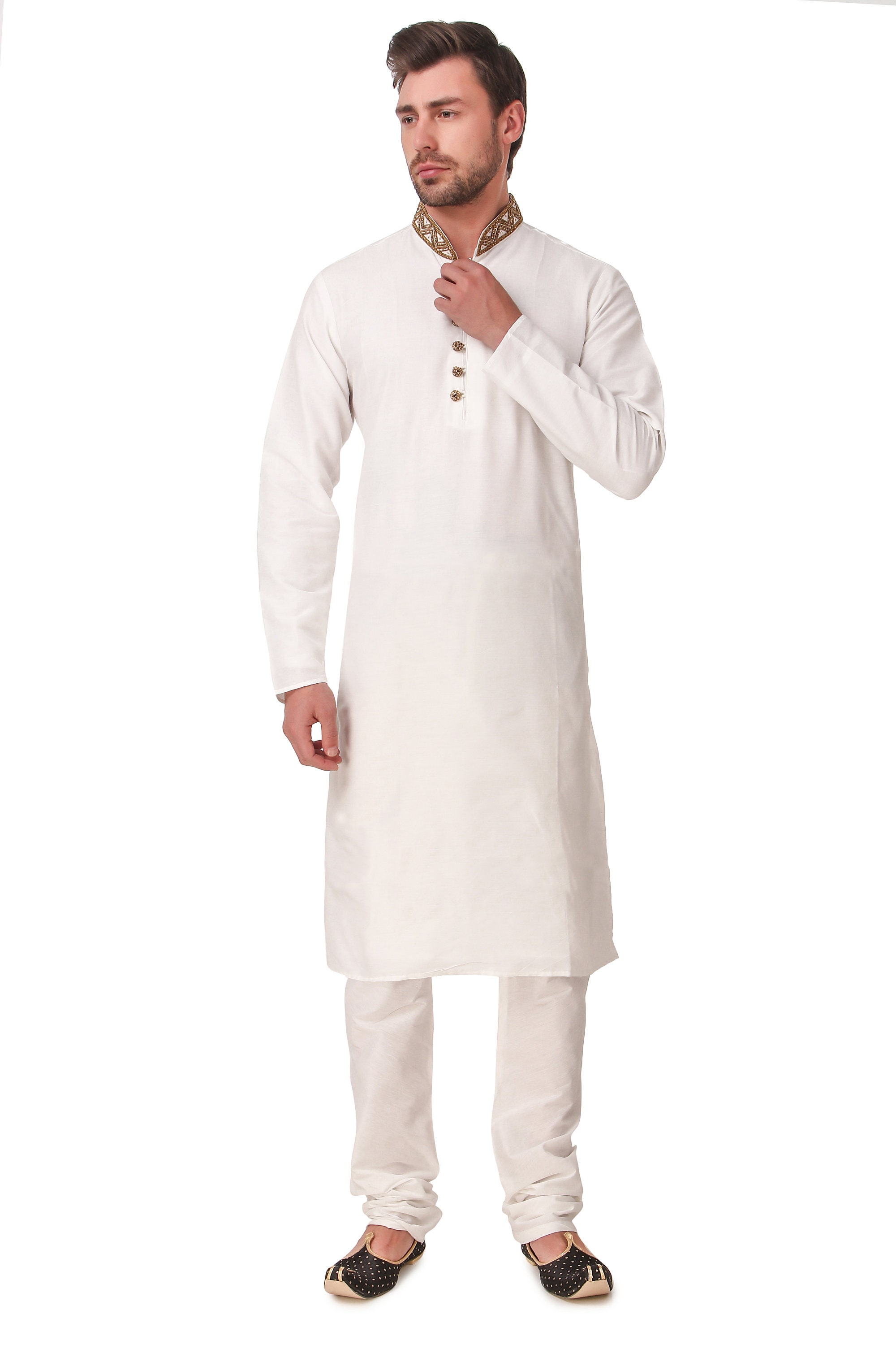 Men's Indian Cotton Silk Fancy Kurta Pajama Embroidered | Etsy UK