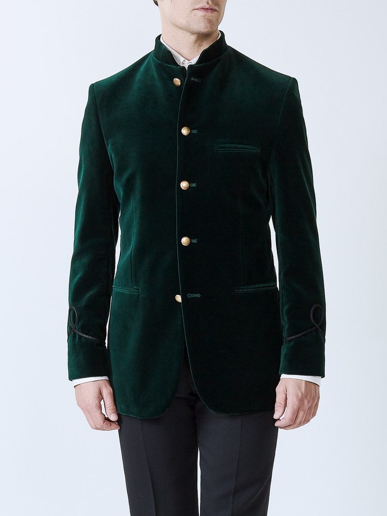 Custom Made Mens Green Military Style Blazer Slim Fit Dinner Etsy UK