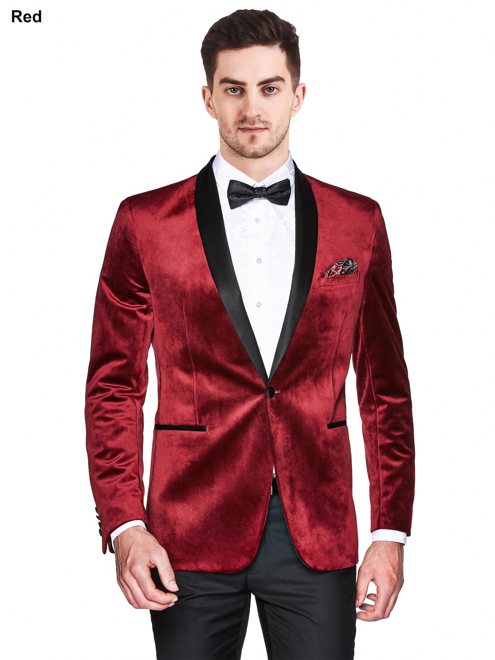Made to Order Mens Red Blazer Slim Fit Velvet Formal Smart Etsy UK