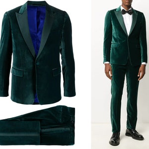 Made to Order Mens Green Velvet Slim Fit Suit Formal Smart - Etsy