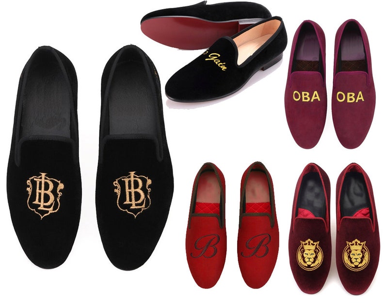Custom made Mens smoking jacket With loafers slippers Initial monogram Dinner Coat Party Wear