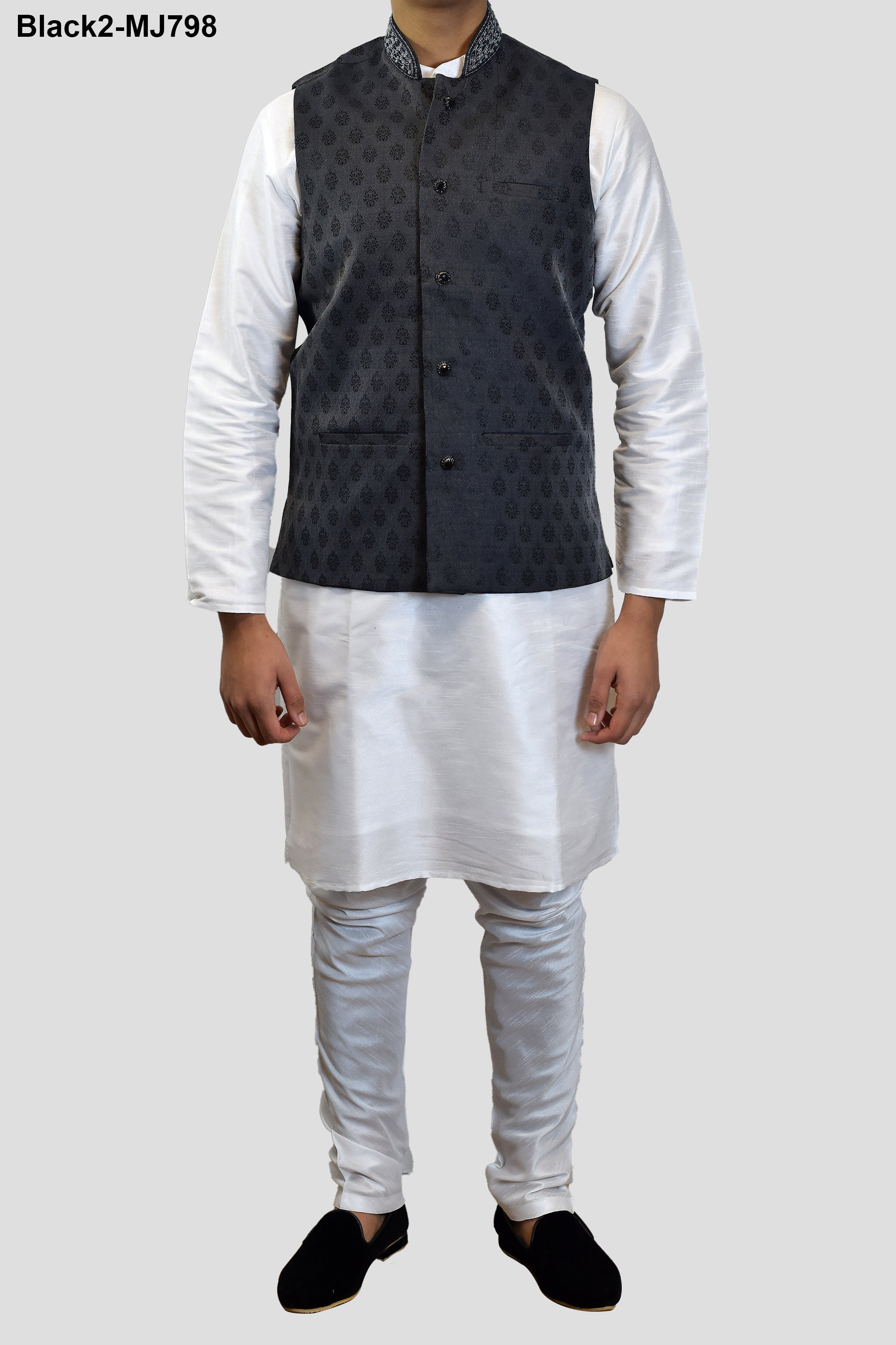 Men's Indian Stylish Brocade Embroidered Waistcoat Nehru Men's Indian Stylish Brocade Embroidered Waistcoat Nehru
