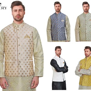 Men's Indian waistcoat modi jacket nehru style fancy koti ethnic outfit   MJ-110