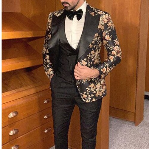 Floral Tuxedo Blazer 