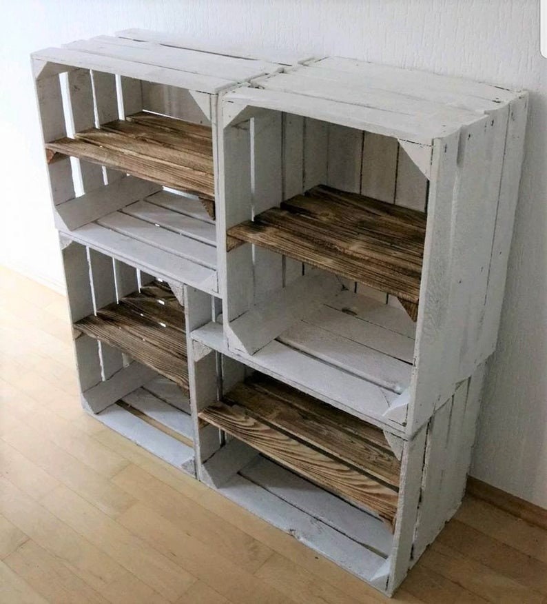 2x 1960's VINTAGE WOODEN SHOE Rack White Shoe Rack Brown Etsy