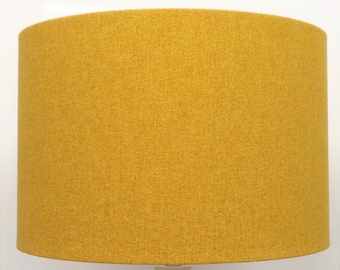 MUSTARD YELLOW LAMPSHADE Uk Made  Vintage Retro Lamp shade Linen Yellow Drum Lampshade Yellow Lampshade Yellow Retro Drum Lampshade