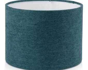 FINE CHENILLE TEAL Green Lampshade Handmade In uk Fabric Vintage Retro Shade Bedroom living room lamp shade
