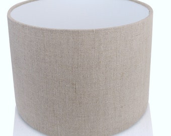 HANDMADE 100% FRENCH LINEN Uk Made Stone Lampshade Light Brown Table Lampshades Linen Lampshade Lampshade Grey Drum lampshade