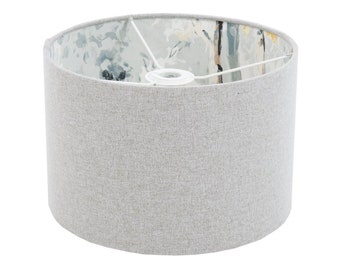 Silver Birch Tree Grey Lampshade HANDMADE IN UK Forest Lampshade Fabric Lamp shade Silver Lampshade Vintage Retro Lamp shade Tree Lampshade
