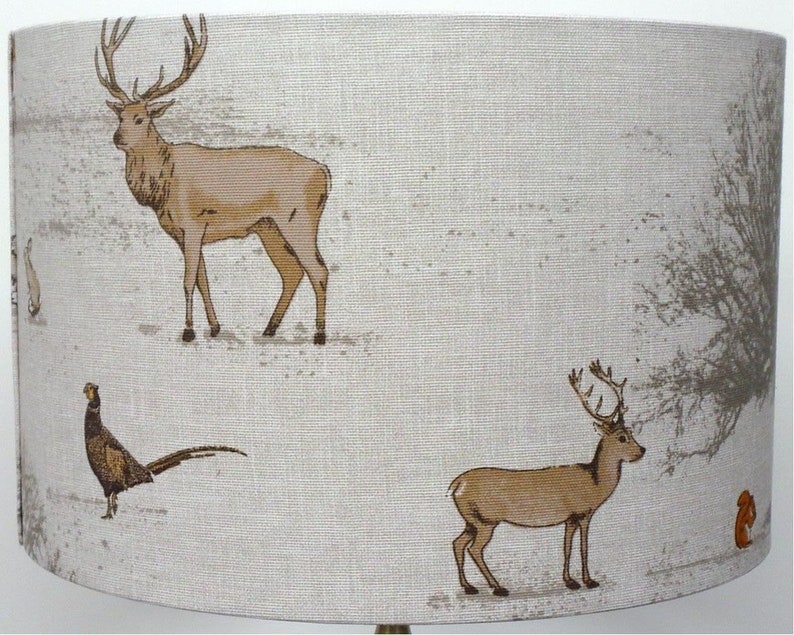 FOREST FOX LAMPSHADE Uk Made Kids Lampshade Animal Lampshade shade Children's Lamp shade Woodland Lampshade Stag Deer lampshade image 2