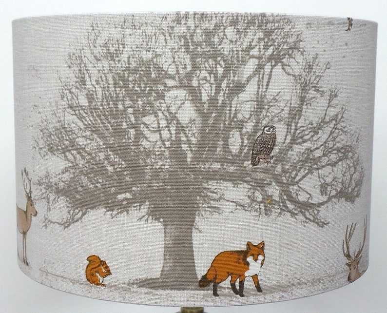 FOREST FOX LAMPSHADE Uk Made Kids Lampshade Animal Lampshade shade Children's Lamp shade Woodland Lampshade Stag Deer lampshade image 1