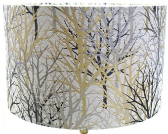 FIBRE NATURELLE BOLDERWOOD Rufus Silver Tree Lampshade uk Made Forest Lampshade Branches Lamp shade Leaves Lampshade Table Lampshades Retro