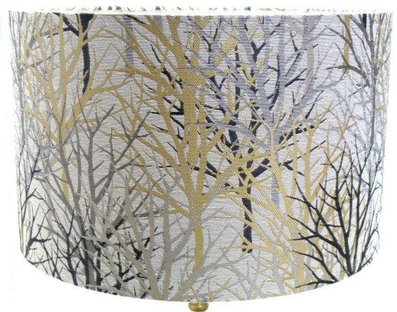 FIBRE NATURELLE BOLDERWOOD Rufus Silver Tree Lampshade uk Made Forest Lampshade Branches Lamp shade Leaves Lampshade Table Lampshades Retro
