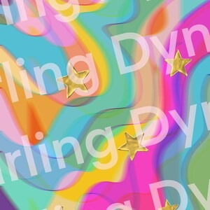 Trippy Rainbow Star Sticker JPG Downloadable Print File