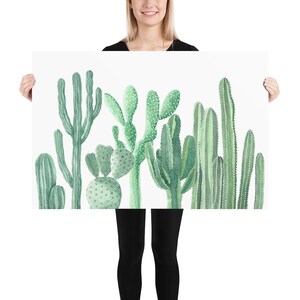 Kaktus-Kunst, Kaktus Aquarell, Kaktus Dekor, Kakteen Wandkunst, Kaktus Druck, Wandbehang, Poster Kaktus, Posterdruck, Wand-Dekor, Wohnkultur