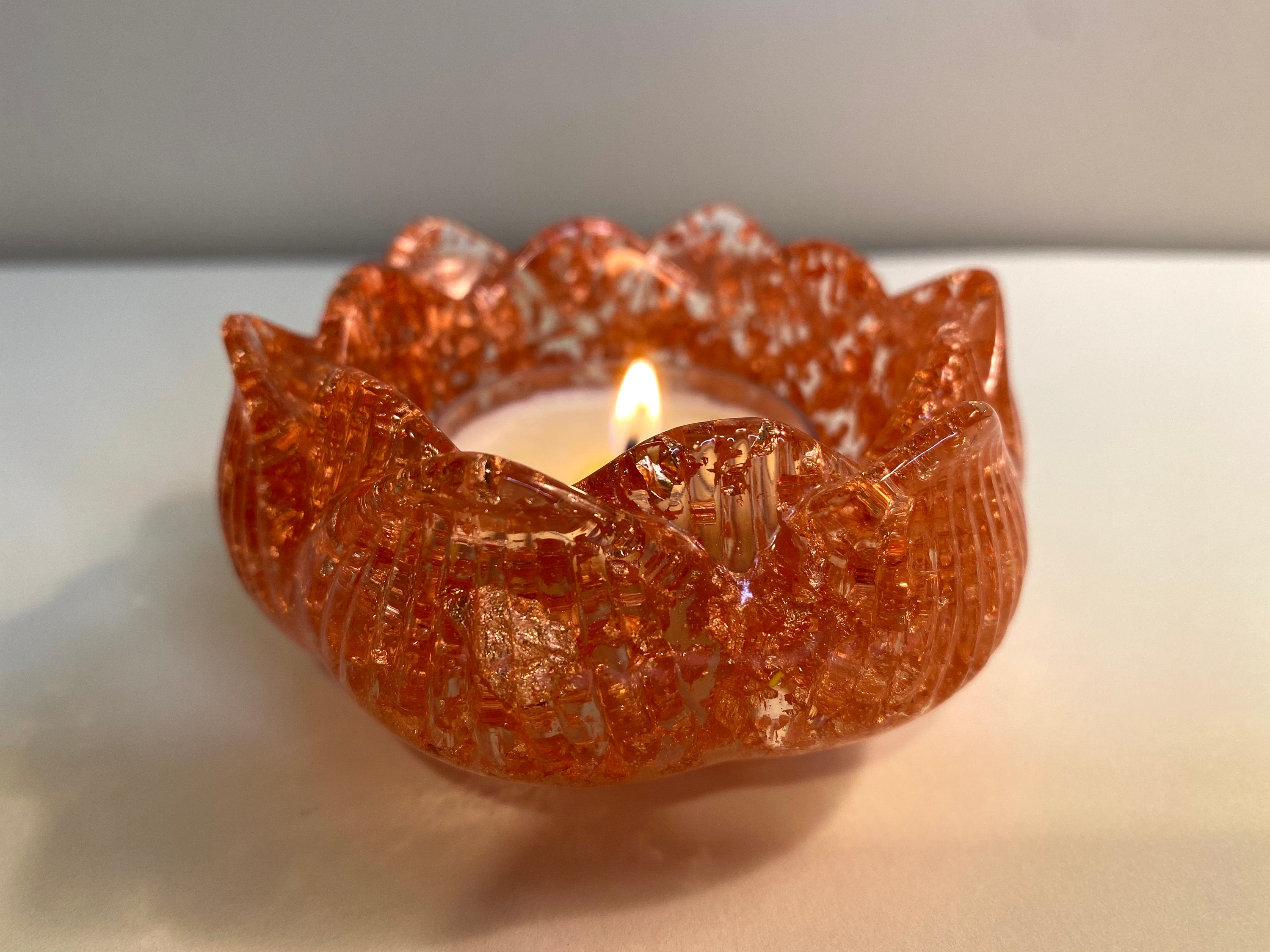 Lotus Flower Tea Light Candle Holder Rose Gold Ready to Etsy