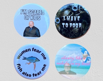 Funny 1.25&quot; Pinback Buttons Set of 4 - Classic Pack