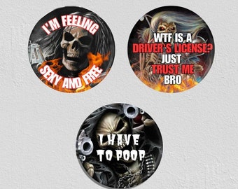 Funny Metal Skeleton Meme 1.25&quot; Pinback Buttons Set of 3