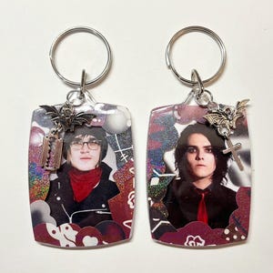 Razor To The Rosary My Chemical Romance Gerard Mikey Way Photocard Keychain Double Sided Set of 2 (see item details for size)